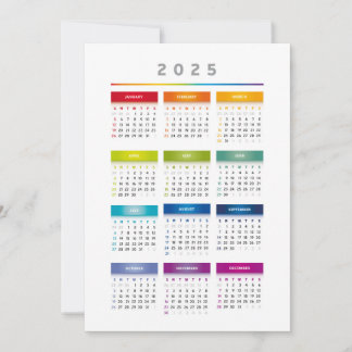 Färg 2025-kalender - Rainbow Färg 3-kolumner Inbjudningar