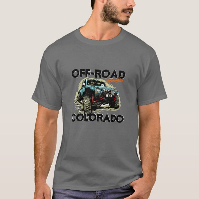Färg 4 × 4 ATV-anpassning av text utanför väg  T Shirt (Framsida)