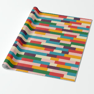 Färg Abstrakt 70s 80-tal Retro Mönster Presentpapper