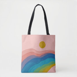 Färg Abstrakt Art Artsy Rosa Gult Blue Gift Tygkasse