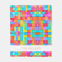 Färg Abstrakt Art FAMILY NAMN Modern Roligt Fleecefilt