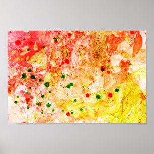 Färg Abstrakt Art Grönt Red Gult Modern Poster
