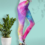 Färg Abstrakt Art Vibrant Lila Rosa Blue Roligt Leggings<br><div class="desc">Dessa färgämnen är designade genom att använda min ursprungliga abstrakt skapat med bläck i klara skuggor av klarare rosa,  akvafblått,  citrongult och lila. Dessa roligtar,  funkyar gör underbart modernt trendig yoga eller träna och träna byxor eller är underbara för att bara klumpa omkring sig.</div>
