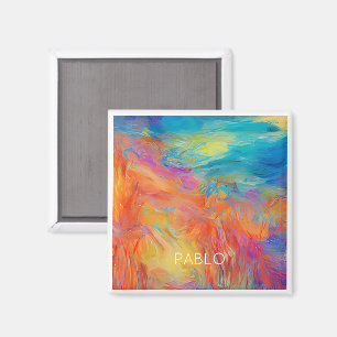 Färg Abstrakt Artist Painting Roligt NAMN Mod Hip Magnet