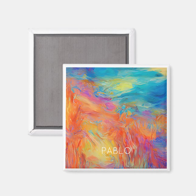 Färg Abstrakt Artist Painting Roligt NAMN Mod Hip Magnet (Front/Back)