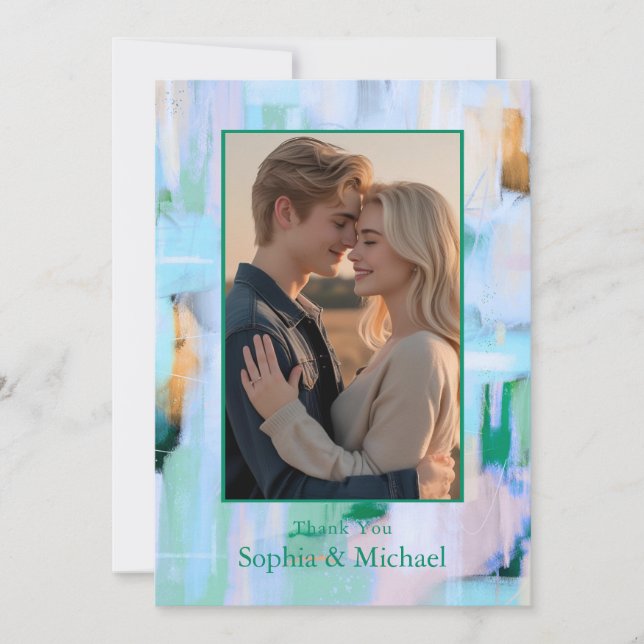 Färg Abstrakt Bröllop - tack för att du fick ett b (Framsida)