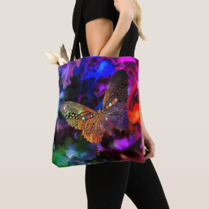 Färg Abstrakt Butterfly Tote Bag Tygkasse
