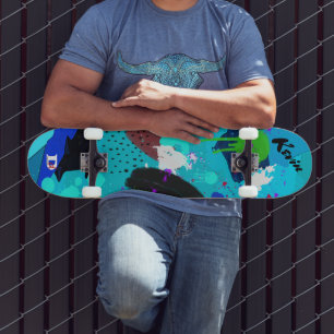 Färg Abstrakt Färgton Dd-varumärke Mini Skateboard Bräda 18,5 Cm