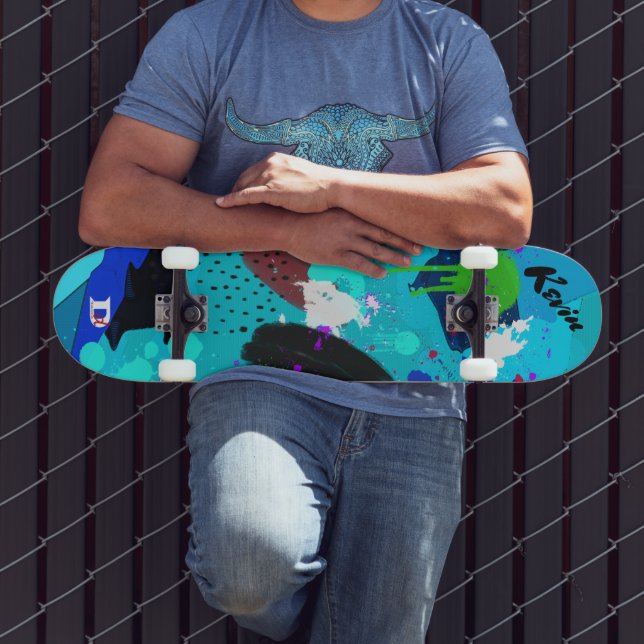 Färg Abstrakt Färgton Dd-varumärke Mini Skateboard Bräda 18,5 Cm (Utomhus 3)