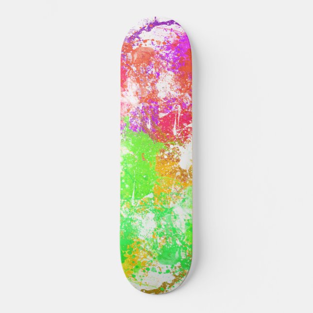 Färg Abstrakt Färgton Stänk Art Mini Skateboard Bräda 18,5 Cm (Framsida)