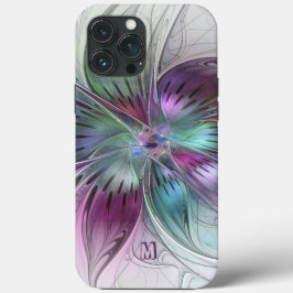 Färg Abstrakt Flower Blommigt Fractal Monogram