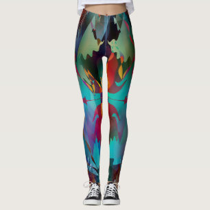 Färg Abstrakt för Artsy-Mörk Leggings