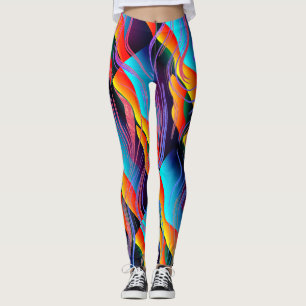Färg Abstrakt Fylld ROLIGT Färg Färg Färg Fär Leggings