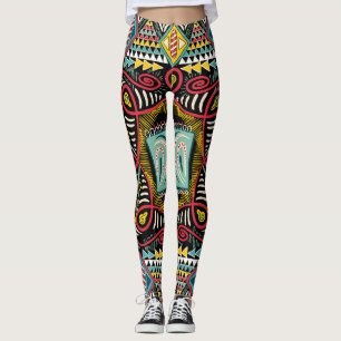 Färg abstrakt: fyrkantig fickdesign. leggings