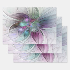 Färg Abstrakt Modern Blommigt Fractal Art