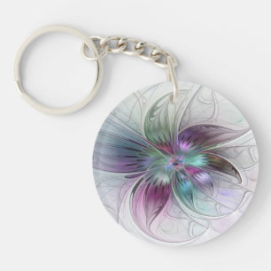 Färg Abstrakt Modern Blommigt Fractal Art
