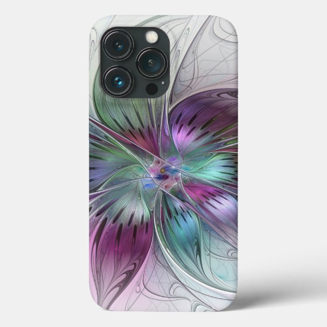 Färg Abstrakt Modern Blommigt Fractal Art (Baksida)