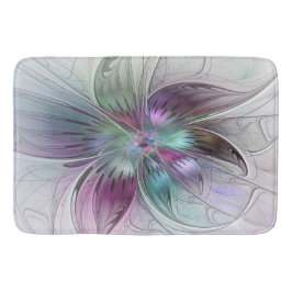 Färg Abstrakt Modern Blommigt Fractal Art Badrumsmatta