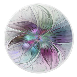 Färg Abstrakt Modern Blommigt Fractal Art Knopp