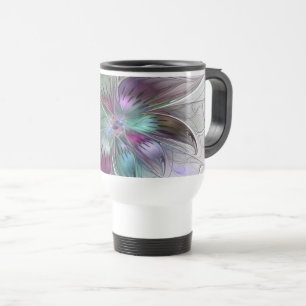 Färg Abstrakt Modern Blommigt Fractal Art Resemugg