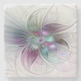 Färg Abstrakt Modern Blommigt Fractal Art Stenunderlägg