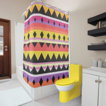 Färg Abstrakt mönster djärv Shower Curtain