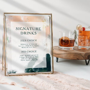 Färg Abstrakt Namnteckning Drinks-tecken Poster