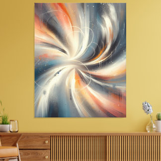 Färg Abstrakt Paintbrush Spiral Mönster Canvastryck