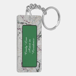 Färg Abstrakt Platter Painting Keychain