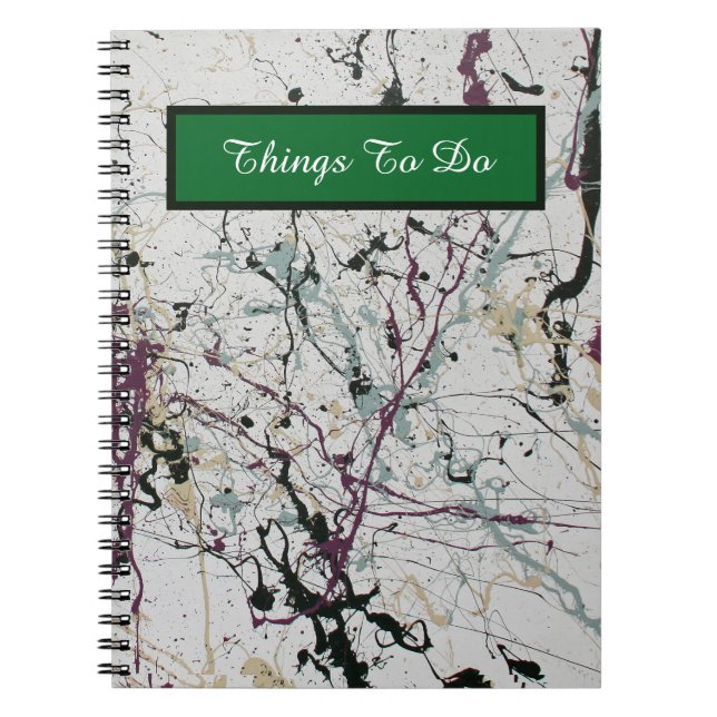 Färg Abstrakt Platter Painting Spiral Anteckningsbok (Framsidan)