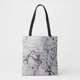 Färg Abstrakt Platter Painting Tote Bag Tygkasse