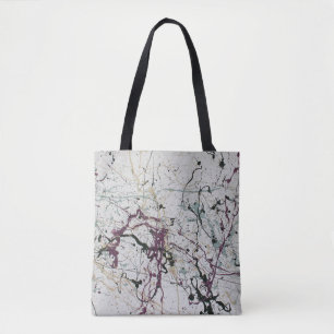 Färg Abstrakt Platter Painting Tote Bag Tygkasse
