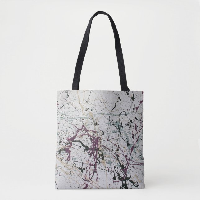 Färg Abstrakt Platter Painting Tote Bag Tygkasse (Framsida)