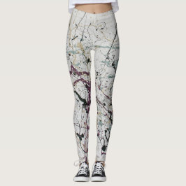 Färg Abstrakt Plattor Målning Kvinnor Leggings