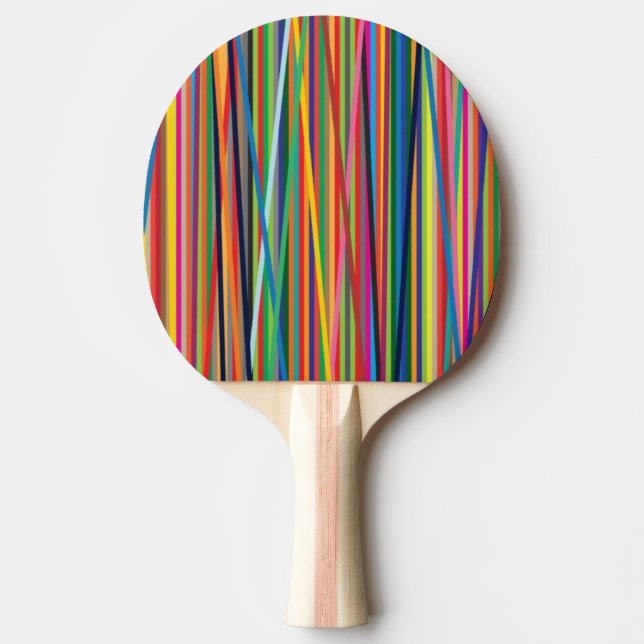 Färg abstrakt rand-design vuxen trasa ansikte  pingisracket (Framsidan)