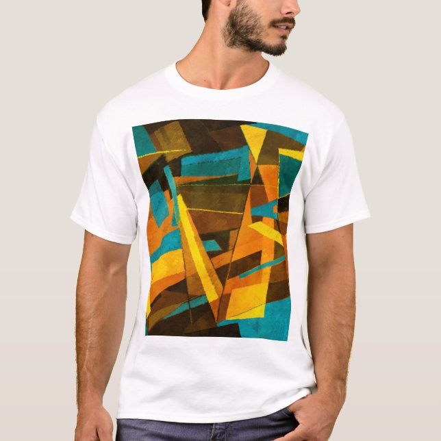 Färg Abstrakt Rand: Färg Struktur T Shirt (Framsida)