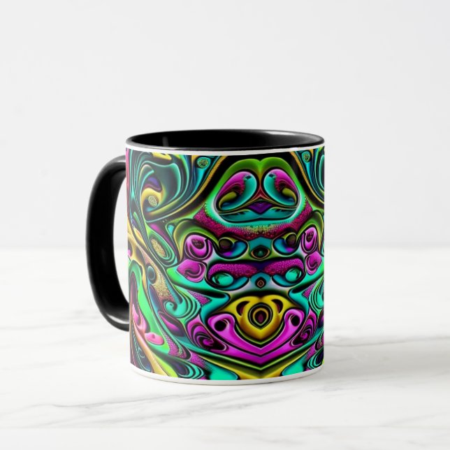 Färg Abstrakt Swirls Design Mugg (Framsida vänster)