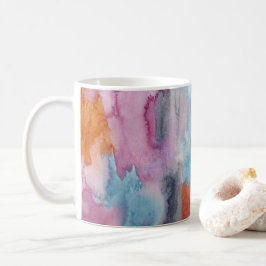 Färg Abstrakt Vattenfärg Kaffemugg
