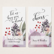 Färg Abstrakt Vattenfärgad Blommigt Drink Biljett