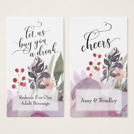 Färg Abstrakt Vattenfärgad Blommigt Drink Biljett