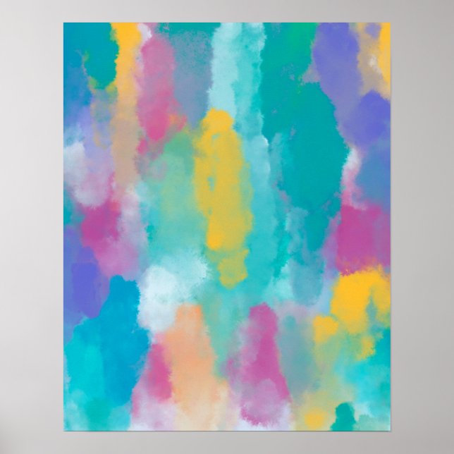 Färg Abstrakt Vattenfärgfärgfärg Poster (Framsidan)
