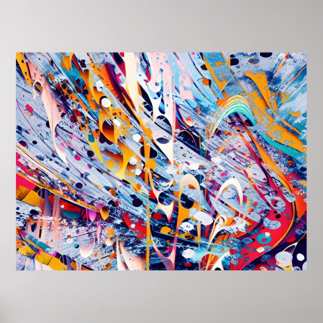 Färg Abstrakta Fläckar Poster (Framsidan)