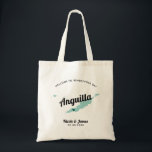 Färg Anguilla Bröllop Välkomstpåse. Tygkasse<br><div class="desc">Bröllop helg välkomnar presentsäcken för gäster från byn till bröllop, med Anguilla-bilden. Du kan redigera färg för vilken del som helst av den här designen och flytta hjärtat till bröllop. Om du vill ändra färg klickar du på Anpassa och "redigera med verktyg i designen". Markera inslag som du vill redigera...</div>