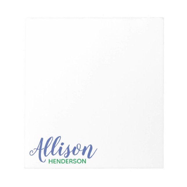 Färg - Anteckningsblocket Skript och blockera Pers Anteckningsblock (Framsida)