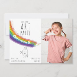 Färg Art Party födelsedag Inbjudningar
