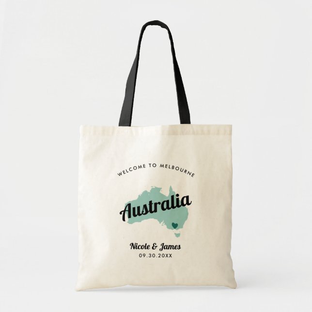 Färg Australiens Bröllop Välkomsthälsbok, Tygkasse (Framsidan)