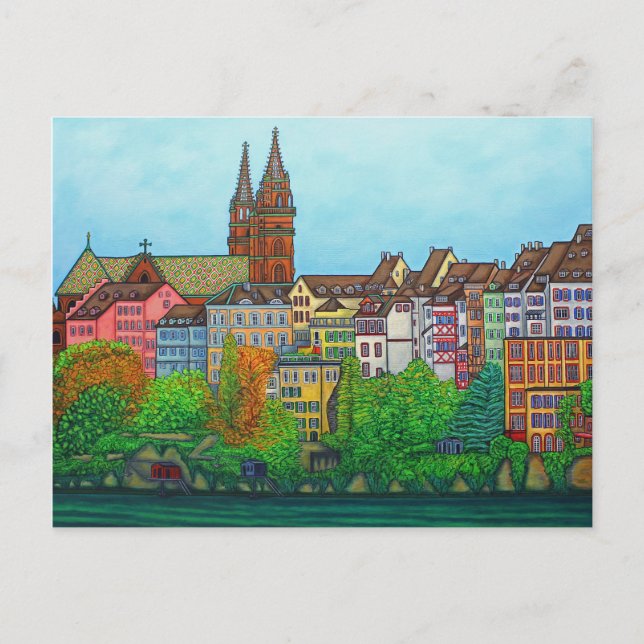 Färg av Basel PostCard av Lisa Lorenz Vykort (Framsida)