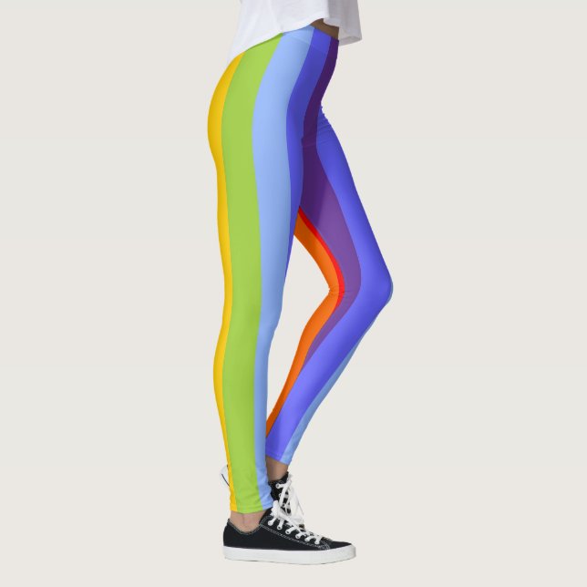 Färg av Chakras/regnbåge - brett fast rand Leggings (Höger)