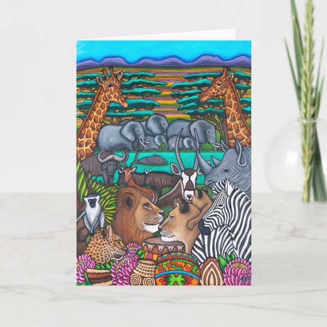 Färg av hälsningskort för syd-Afrika Kort (Framsida)