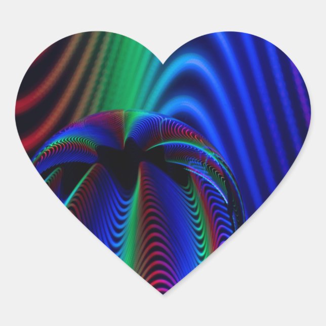 Färg av kristaller hjärtformat klistermärke (Framsida)